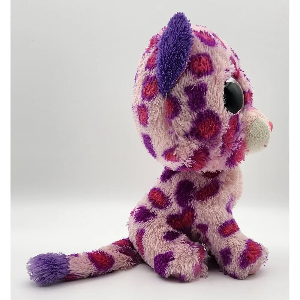 TY Beanie Boos Tasha Gray Pink‎ Leopard 6